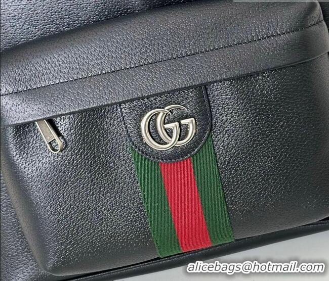 Top Quality Gucci Mens Ophidia Leather medium backpack bag 834466 Black 2025