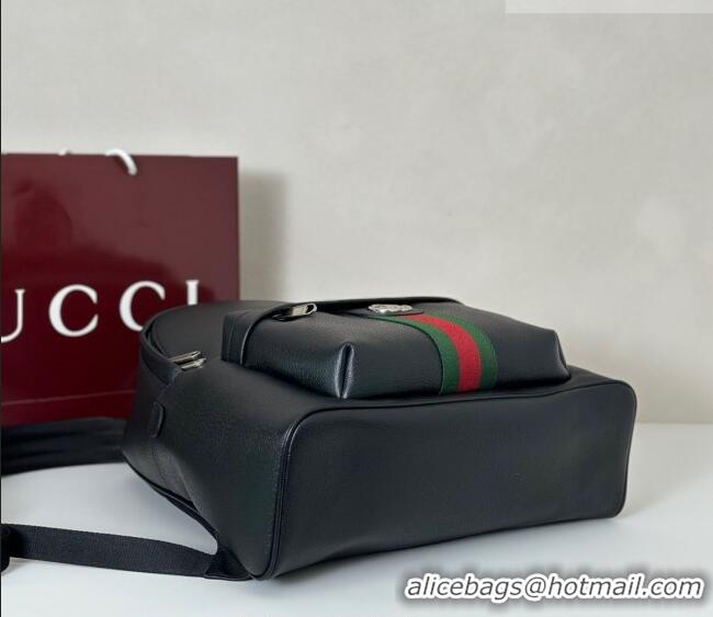 Top Quality Gucci Mens Ophidia Leather medium backpack bag 834466 Black 2025