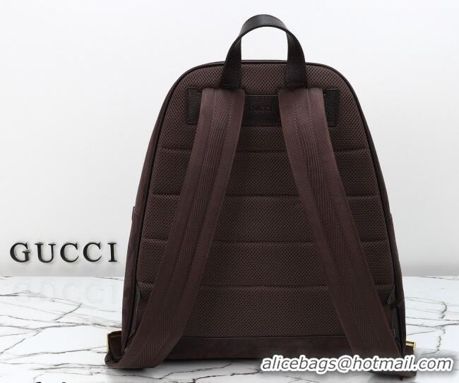 Top Quality Gucci Mens Ophidia Suede medium backpack bag 834466 Dark Brown 2026