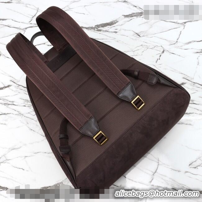 Top Quality Gucci Mens Ophidia Suede medium backpack bag 834466 Dark Brown 2026