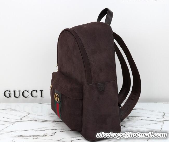 Top Quality Gucci Mens Ophidia Suede medium backpack bag 834466 Dark Brown 2026