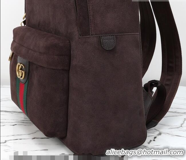 Top Quality Gucci Mens Ophidia Suede medium backpack bag 834466 Dark Brown 2026