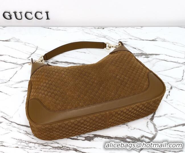 Trendy Design Gucci B medium shoulder bag in Micro GG Suede 855251 Brown 2026