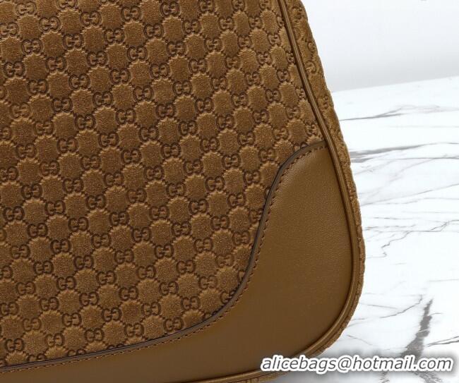 Trendy Design Gucci B medium shoulder bag in Micro GG Suede 855251 Brown 2026