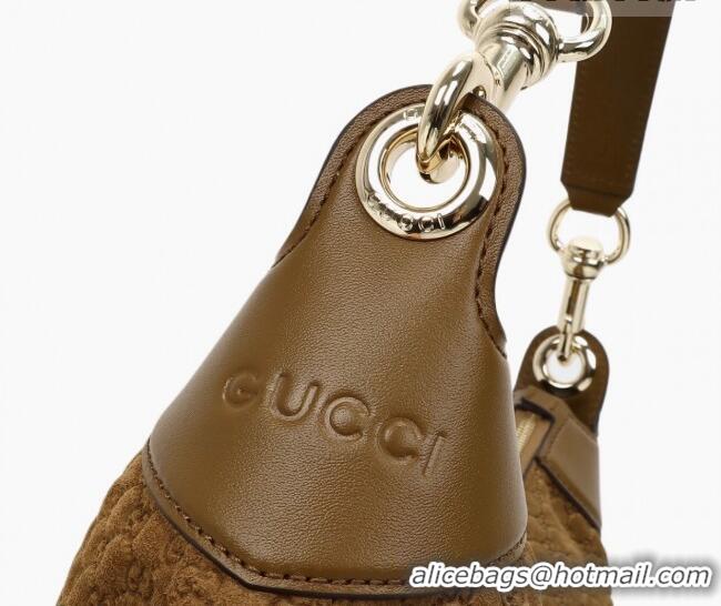 Trendy Design Gucci B medium shoulder bag in Micro GG Suede 855251 Brown 2026