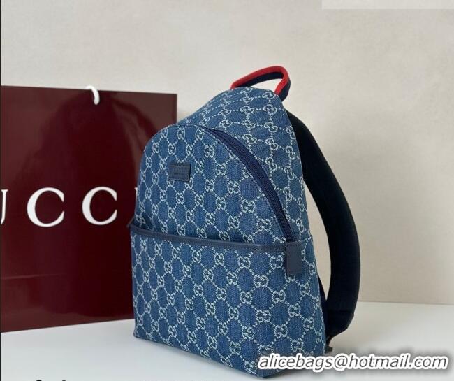 Promotional Gucci Children's GG backpack bag in Denim 782708 Blue 2026