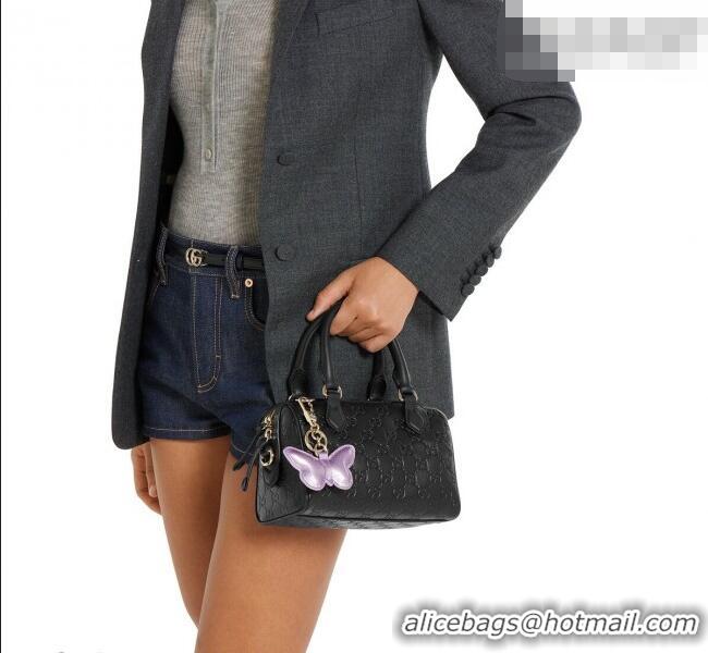 Best Price Gucci GG Emblem Leather Small Boston Bag 848889 Black 2026