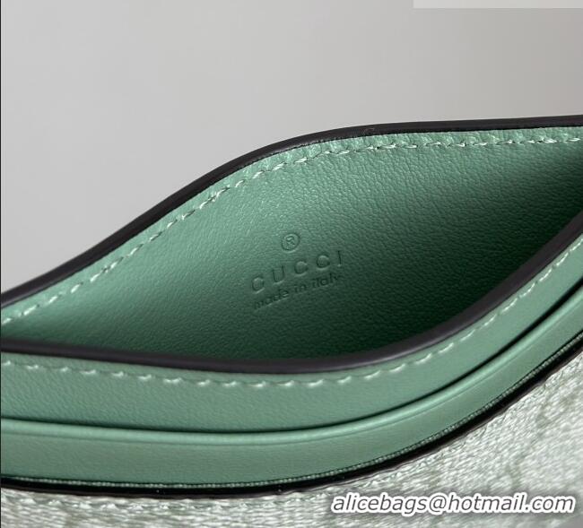 Buy Discount Gucci GG Canvas Emblem Card Case Wallet with Strap 819121 Green 2026