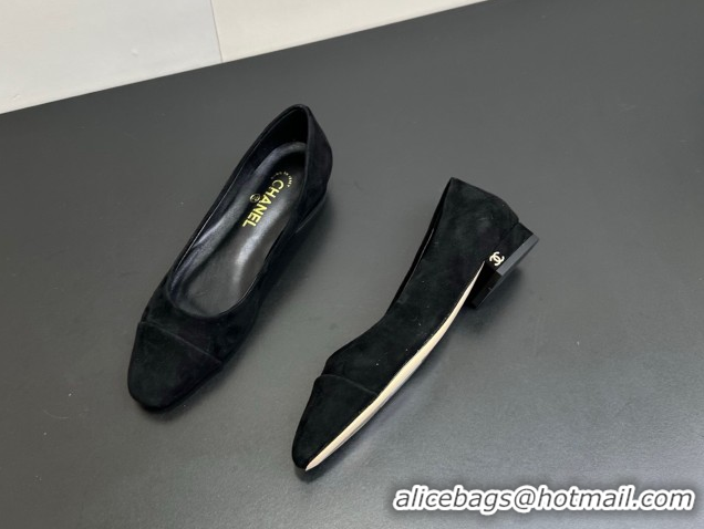 Good Looking Chanel Suede Slingbacks Flat CH122405 Black2 2026