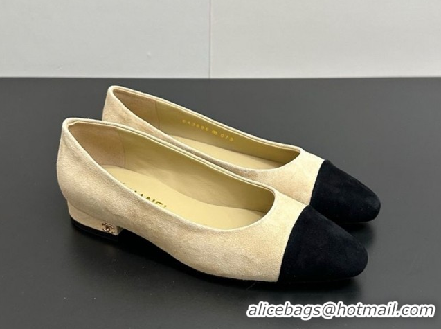 Purchase Chanel Suede Slingbacks Flat CH122405 Beige/Black 2026