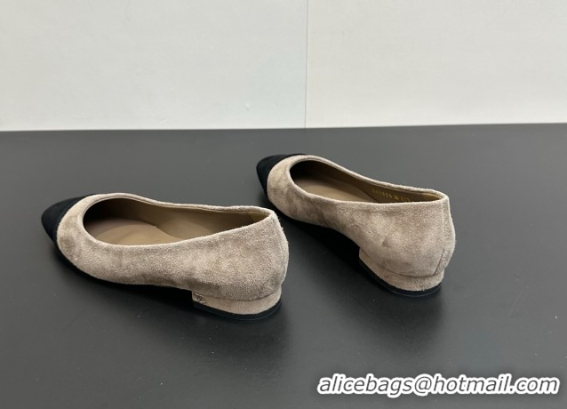 Shop Duplicate Chanel Suede Slingbacks Flat CH122405 Grey/Black 2026