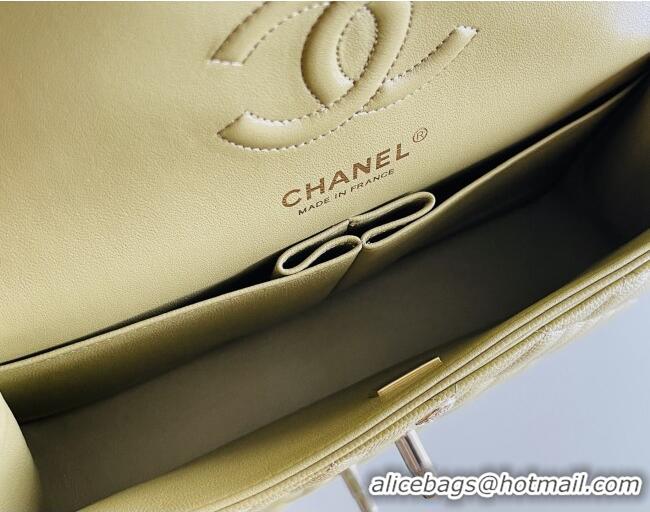 Best Price Chanel Grained Calfskin Small Classic Flap Bag A01116 Avocado green/Light Gold 2026 Original Quality