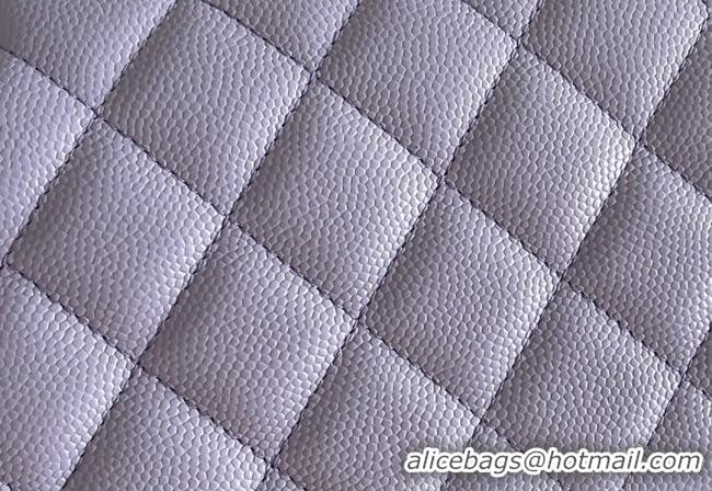 Promotional Chanel Grained Calfskin Medium Classic Flap Bag A01112 Light Purple/Silver 2026 Original Quality