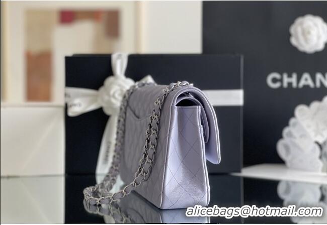 Promotional Chanel Grained Calfskin Medium Classic Flap Bag A01112 Light Purple/Silver 2026 Original Quality