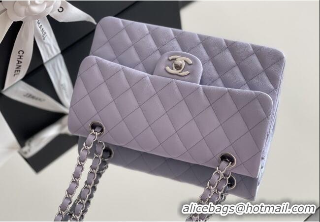 Famous Brand Chanel Grained Calfskin Small Classic Flap Bag A01116 Light Purple/Silver 2026 Original Quality