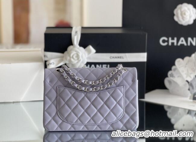 Famous Brand Chanel Grained Calfskin Small Classic Flap Bag A01116 Light Purple/Silver 2026 Original Quality