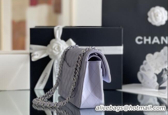 Famous Brand Chanel Grained Calfskin Small Classic Flap Bag A01116 Light Purple/Silver 2026 Original Quality
