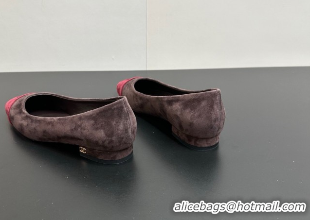 Good Quality Chanel Suede Slingbacks Flat CH122405 Brown/Red 2026