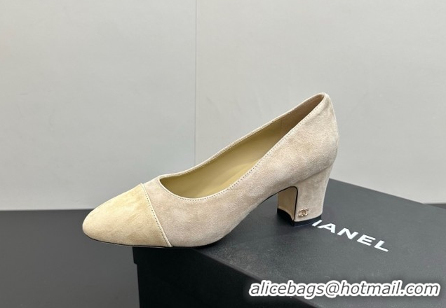 Low Price Chanel Suede Pumps 6.5cm CH122405 Beige/Yellow 2026