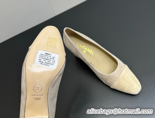 Low Price Chanel Suede Pumps 6.5cm CH122405 Beige/Yellow 2026