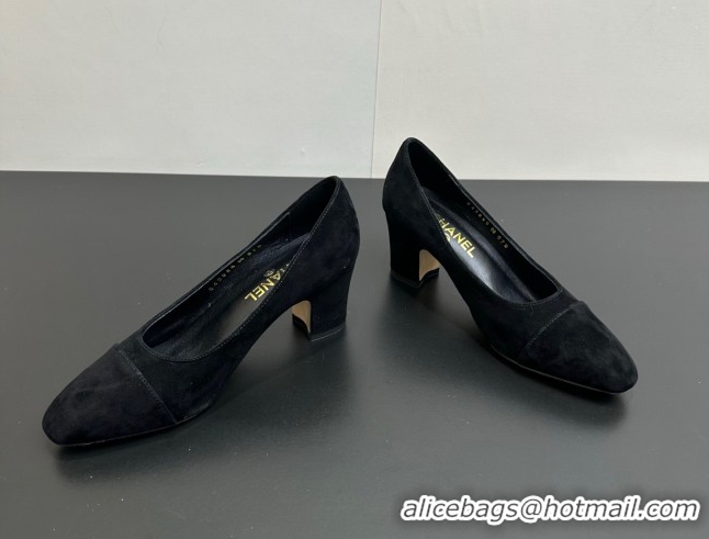 Luxury Cheap Chanel Suede Pumps 6.5cm CH122405 Black2 2026