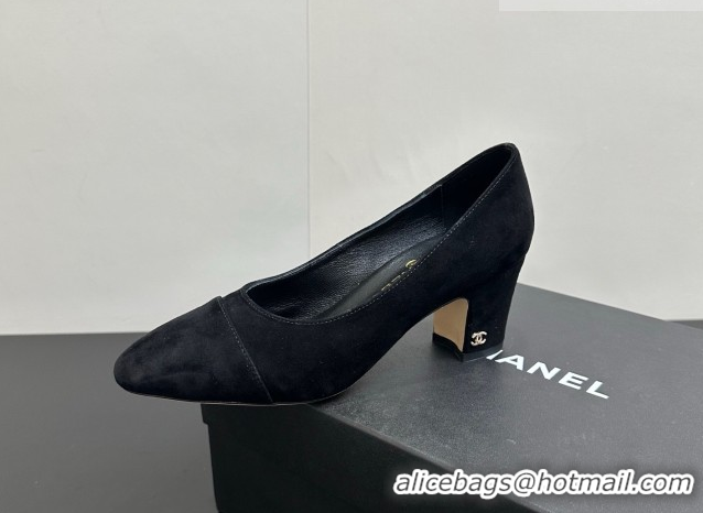 Luxury Cheap Chanel Suede Pumps 6.5cm CH122405 Black2 2026