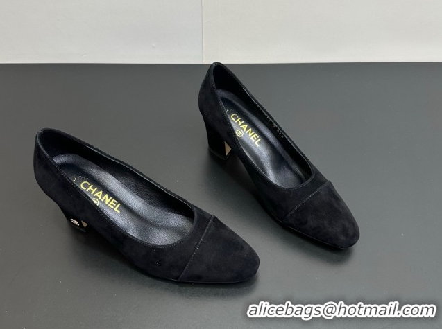 Luxury Cheap Chanel Suede Pumps 6.5cm CH122405 Black2 2026