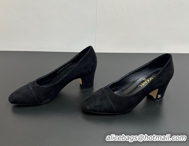 Luxury Cheap Chanel Suede Pumps 6.5cm CH122405 Black2 2026