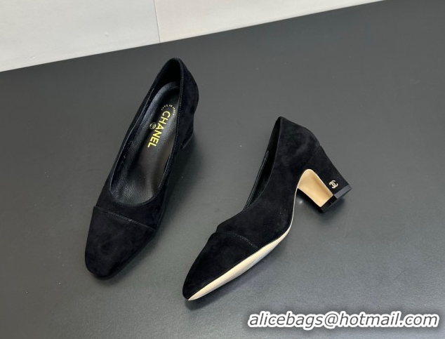 Luxury Cheap Chanel Suede Pumps 6.5cm CH122405 Black2 2026