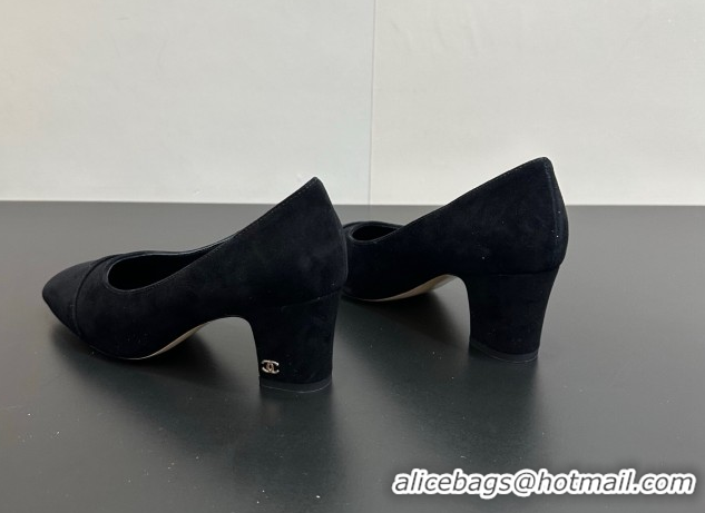 Luxury Cheap Chanel Suede Pumps 6.5cm CH122405 Black2 2026