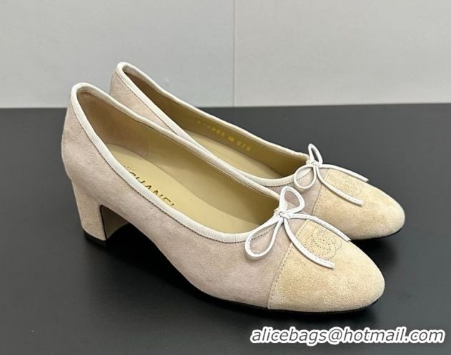 Big Discount Chanel Suede Pumps 6.5cm CH122405 Beige/Yellow 2026