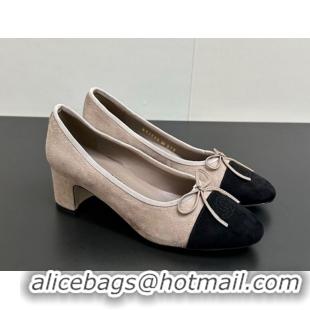 Stylish Chanel Suede Pumps 6.5cm CH122405 Light Grey 2026