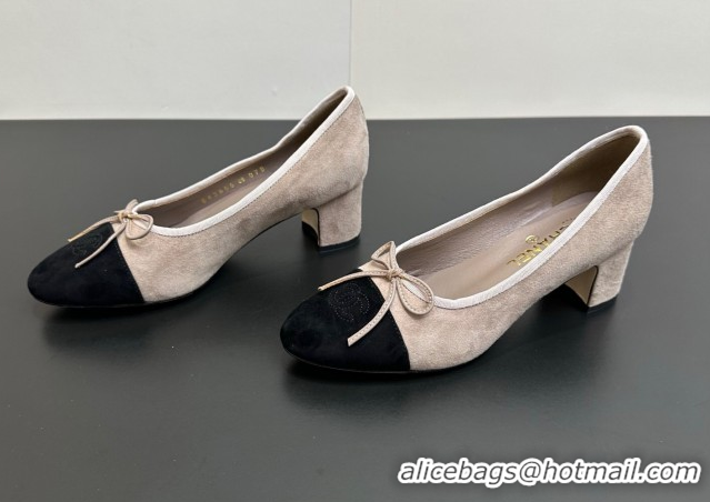 Stylish Chanel Suede Pumps 6.5cm CH122405 Light Grey 2026