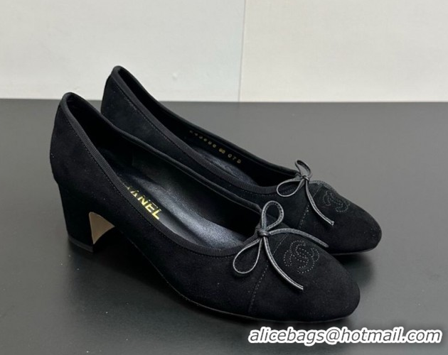 Most Popular Chanel Suede Pumps 6.5cm CH122405 Black2 2026
