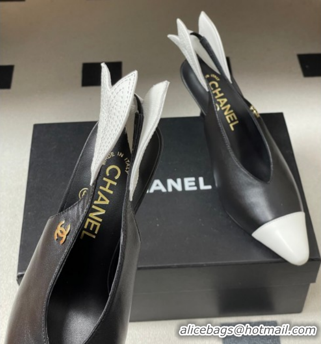 Shop Cheap Chanel Lambskin Leather Slingbacks Pump 7.5cm CH122407 Black 2026
