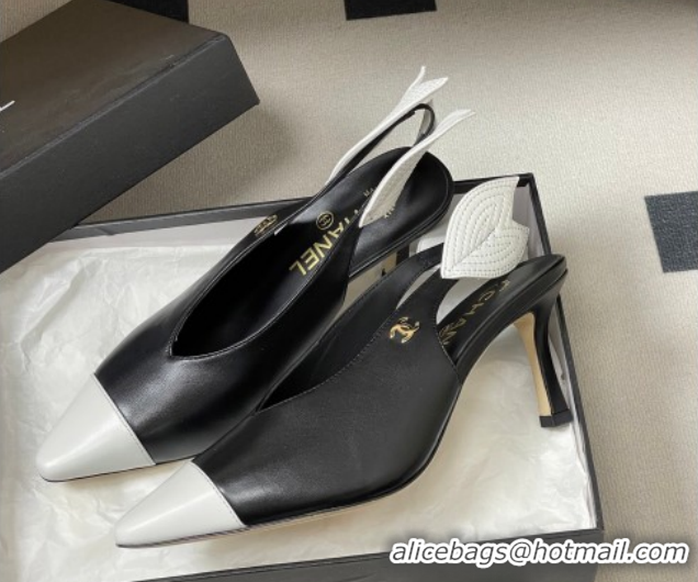 Shop Cheap Chanel Lambskin Leather Slingbacks Pump 7.5cm CH122407 Black 2026