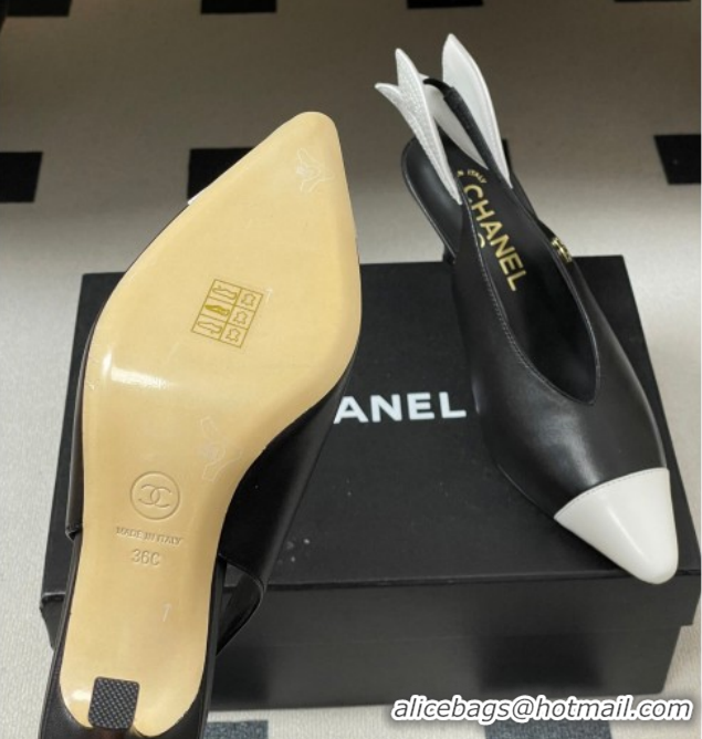 Shop Cheap Chanel Lambskin Leather Slingbacks Pump 7.5cm CH122407 Black 2026