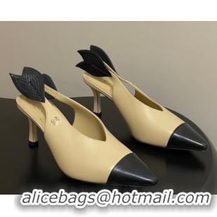 Classic Hot Chanel Lambskin Leather Slingbacks Pump 7.5cm CH122407 Beige 2026