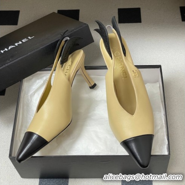 Classic Hot Chanel Lambskin Leather Slingbacks Pump 7.5cm CH122407 Beige 2026