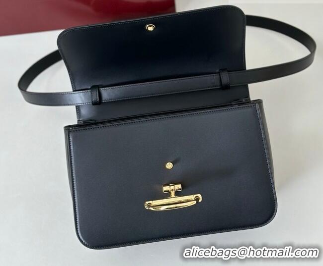 Inexpensive Gucci Siena Leather medium top handle bag with Half Horsebit 855535 Black 2026