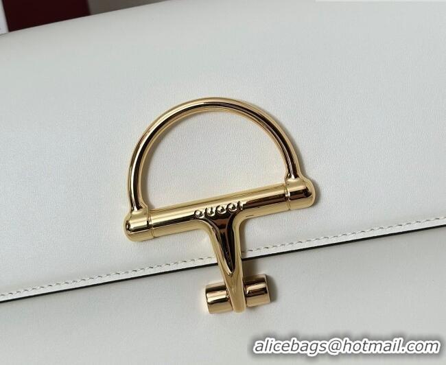 Famous Brand Gucci Siena Leather medium top handle bag with Half Horsebit 855535 White 2026