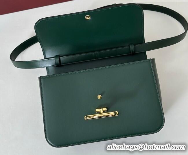 Top Quality Gucci Siena Leather medium top handle bag with Half Horsebit 855535 Green 2026
