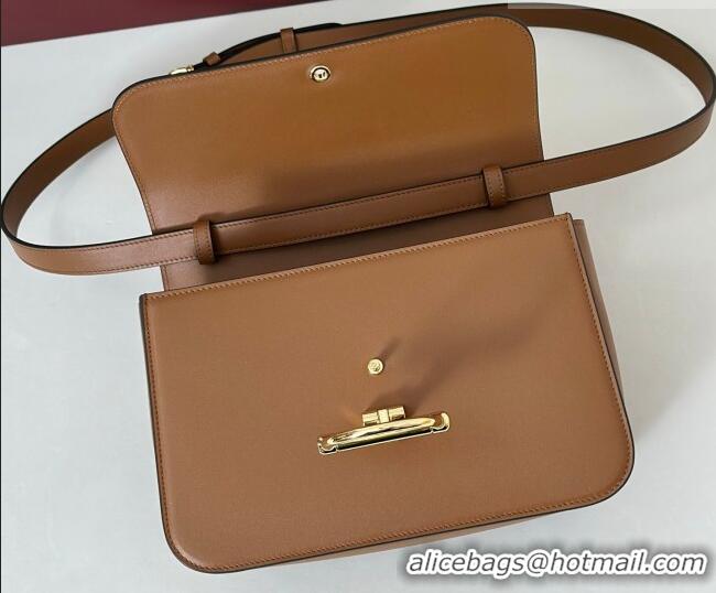 Good Quality Gucci Siena Leather medium top handle bag with Half Horsebit 855535 Brown 2026