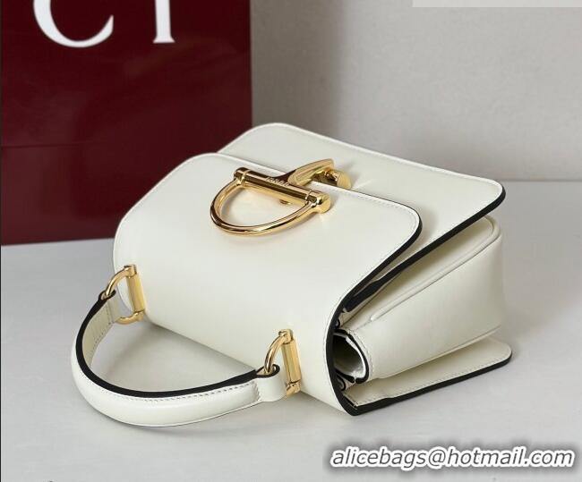 Famous Brand Gucci Siena Leather small top handle bag with Half Horsebit 855536 White 2026