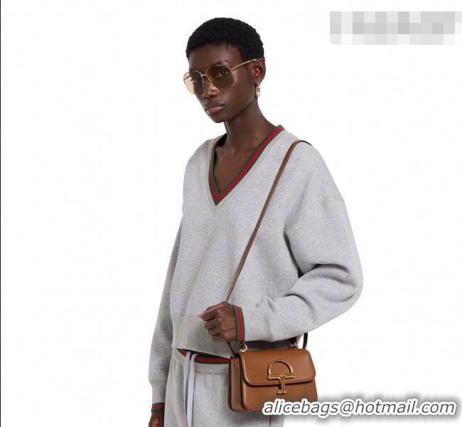 Famous Brand Gucci Siena Leather small top handle bag with Half Horsebit 855536 White 2026