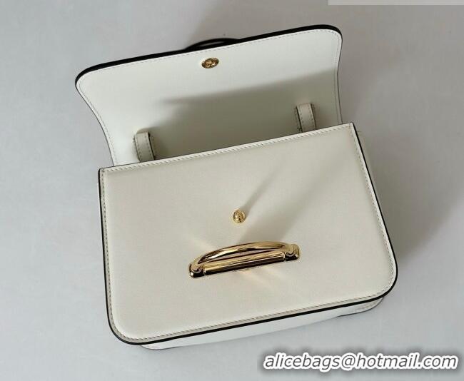 Famous Brand Gucci Siena Leather small top handle bag with Half Horsebit 855536 White 2026