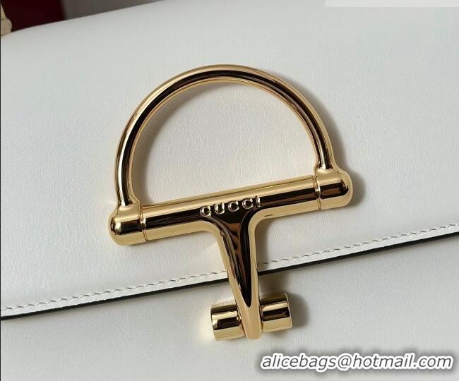 Famous Brand Gucci Siena Leather small top handle bag with Half Horsebit 855536 White 2026