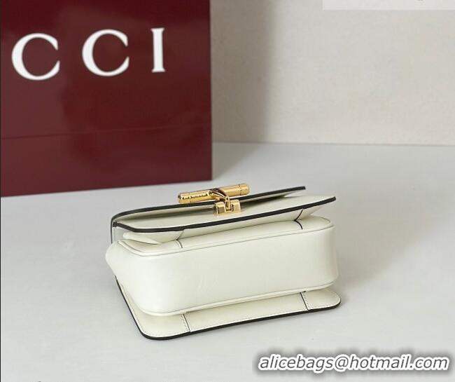 Famous Brand Gucci Siena Leather small top handle bag with Half Horsebit 855536 White 2026