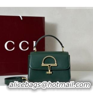 Well Crafted Gucci Siena Leather small top handle bag with Half Horsebit 855536 Green 2026
