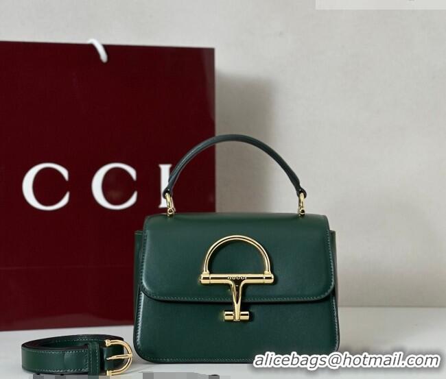 Well Crafted Gucci Siena Leather small top handle bag with Half Horsebit 855536 Green 2026